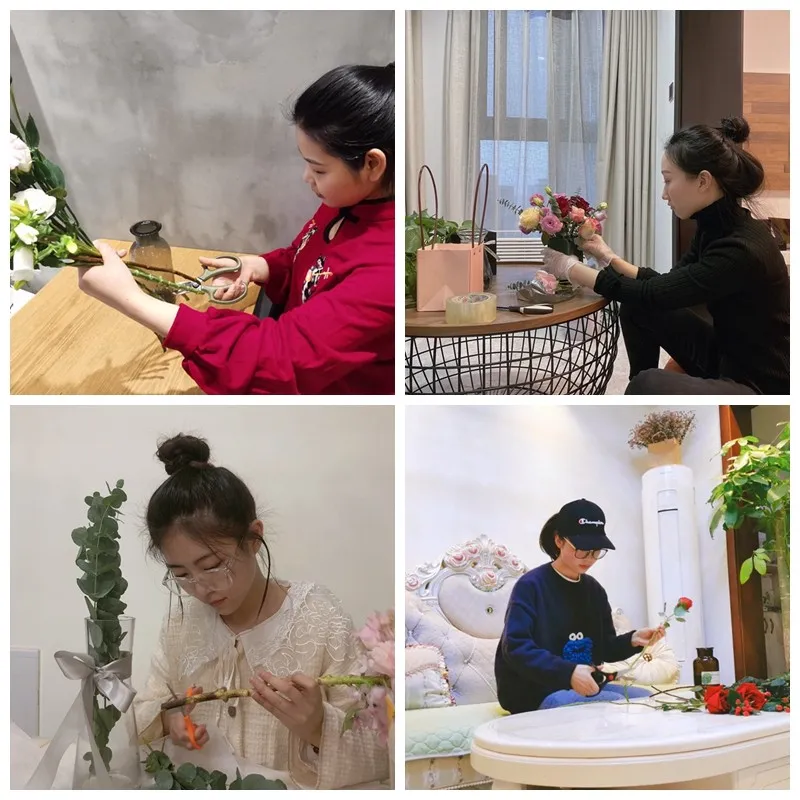 【细腻女王，，名堂人生】7790必发集团电力集团工会举行“三八”妇女节线上插花活动