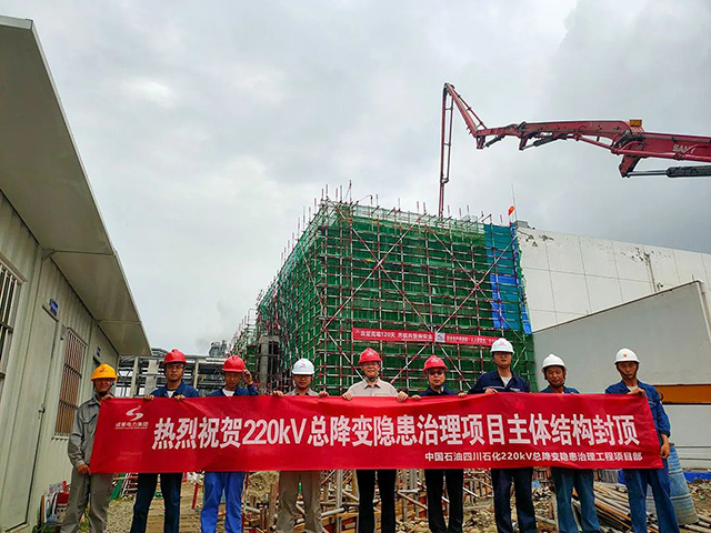 220kV总降变隐患治理项目主体结构顺遂封顶