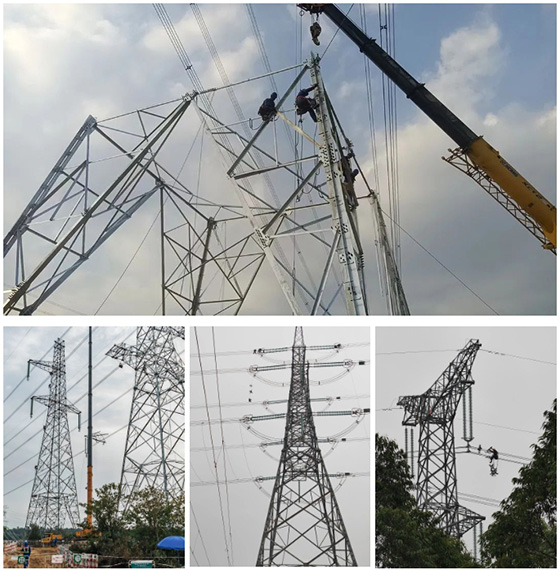 新建成自高铁DK24+055-DK39+406段500kV山桃三四线迁改还建工程完工投运